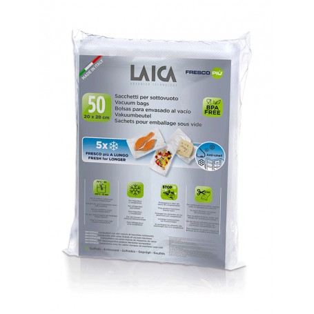 Pungi pentru vidat alimente, 20x28 cm, Laica VT3504, 50 pungi