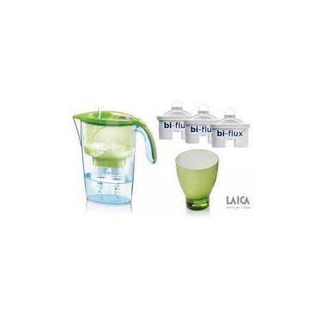 Pachet promo Cana Laica Galbena J31AA+ 3 filtre Bi-flux + pahar colorat