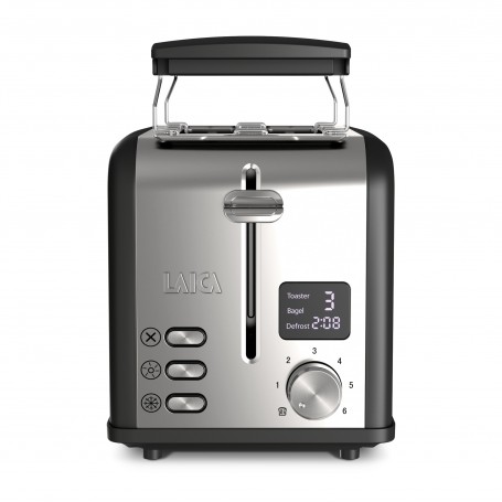 Prajitor de paine Laica HI1000, 2 felii, 6 niveluri, defrost, reheat, 880W