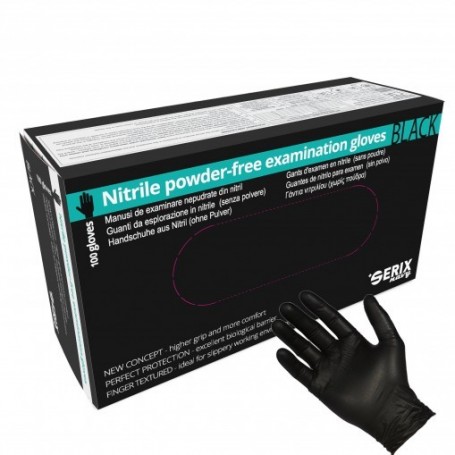 Set 100 Manusi Nitril Negre Serix Navy By TG Medical XL